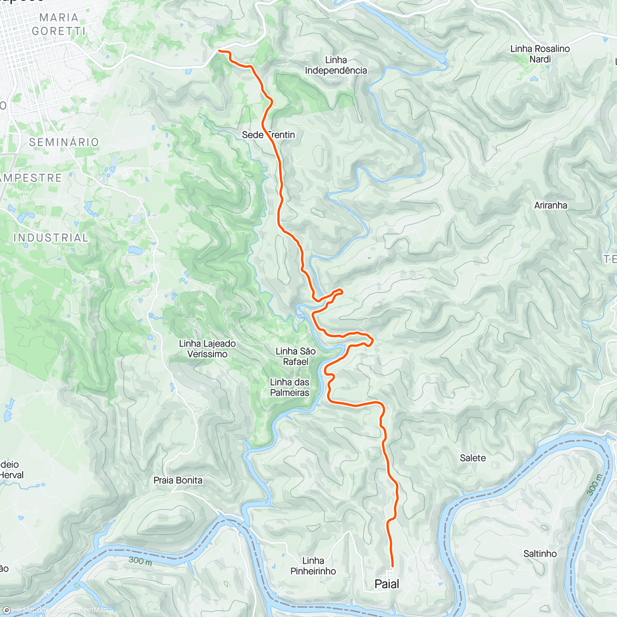 Mapa de la actividad, ROUVY - Chapeco to Paial - Brazil