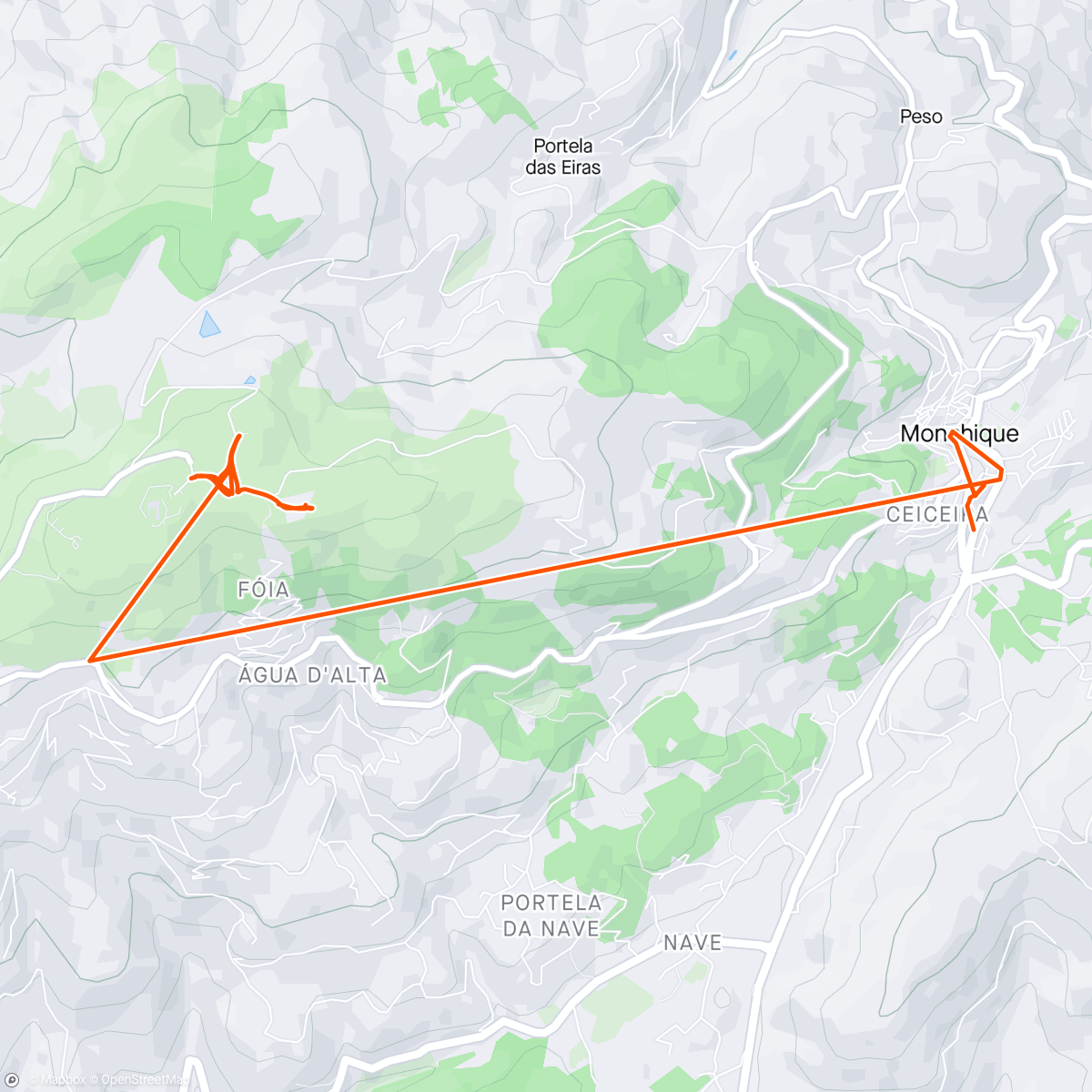 Map of the activity, Alto da foia et Monchique 🌞🌞