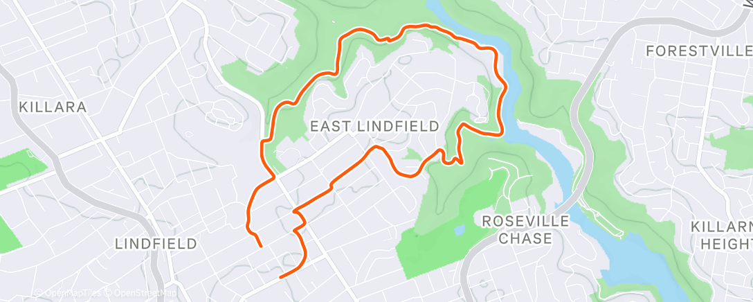 Map of the activity, Morning Run