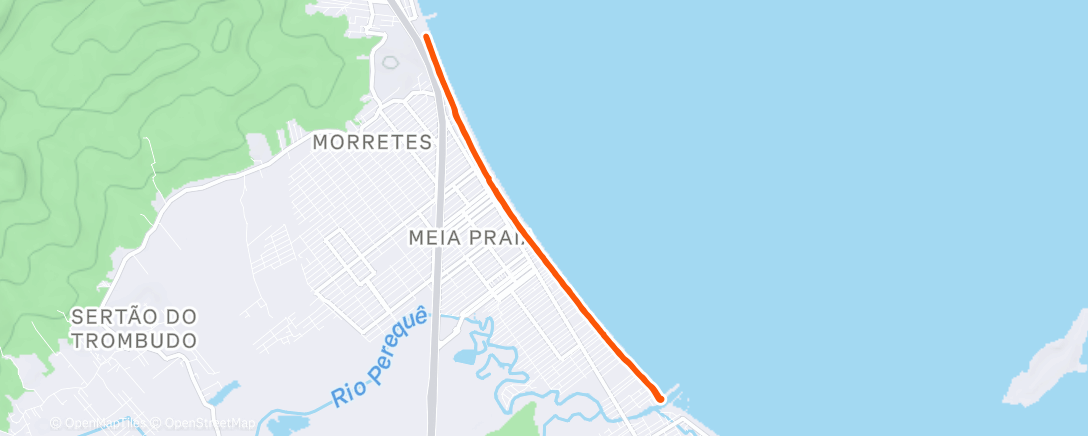 Map of the activity, Corrida da tarde