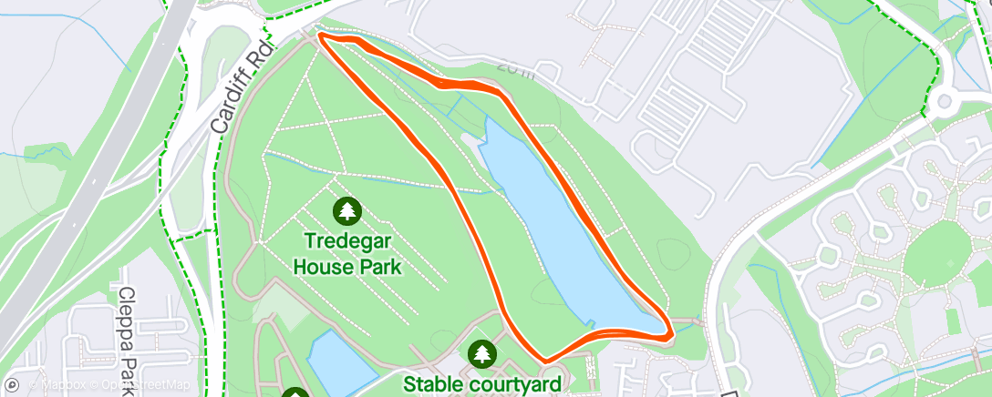 Map of the activity, Newport parkrun with june