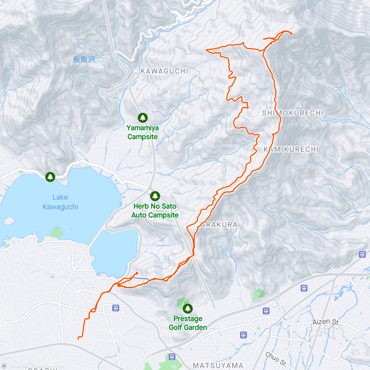 Map of the activity, Mont Mitsutoge