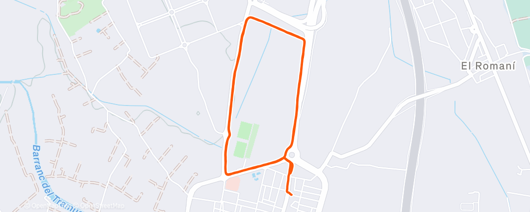 Map of the activity, Carrera de noche
