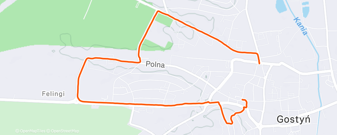 Map of the activity, Afternoon Run