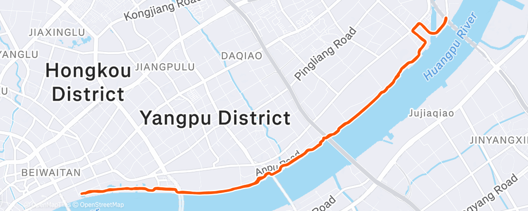 Map of the activity, Afternoon Run