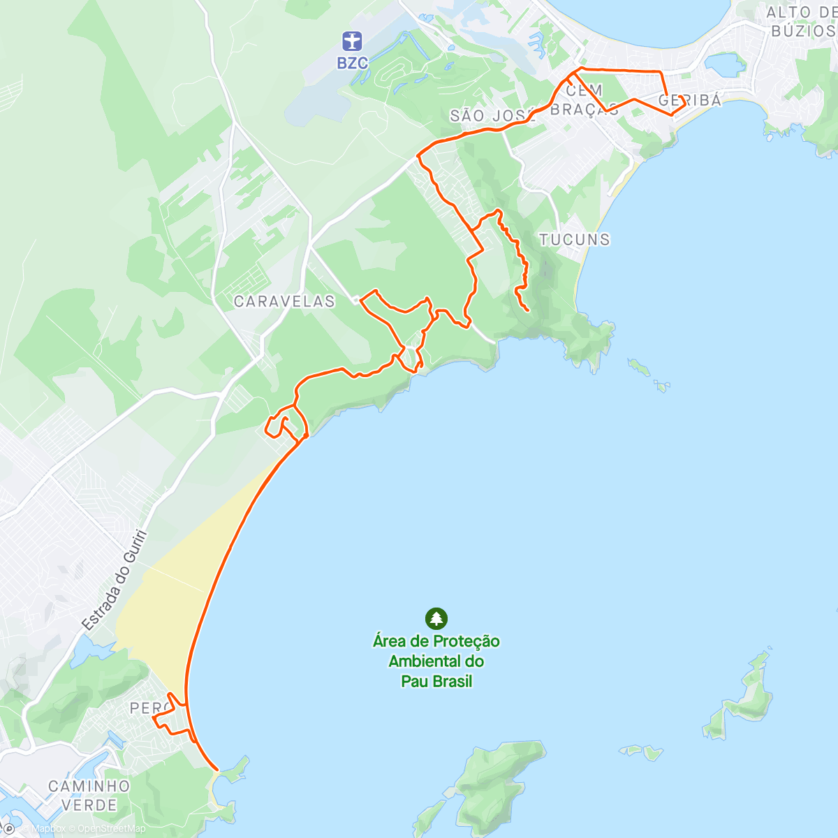 Map of the activity, Pedal Búzios