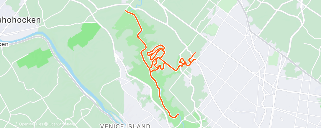 Map of the activity, Mellow Christmas Eve Miles