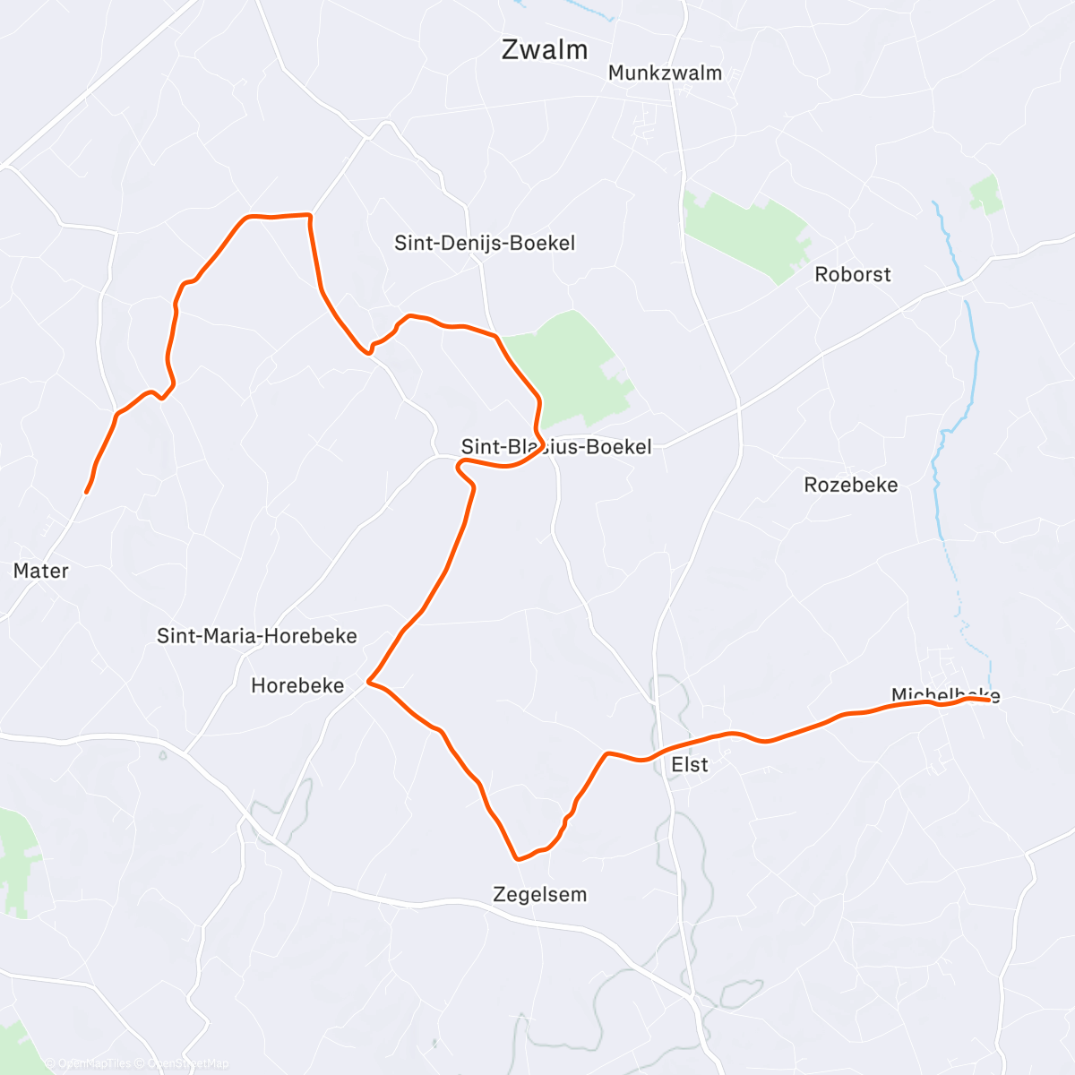 Map of the activity, ROUVY - Kerkgate to Michelbeke | Belgium