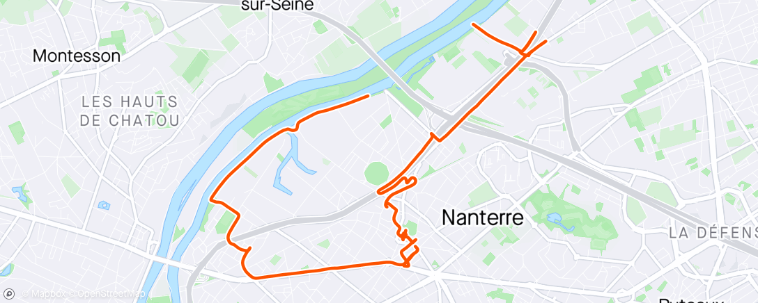 Map of the activity, Repérage parcours ecozone Nanterre