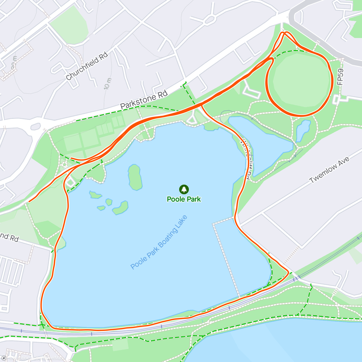 「Poole parkrun」活動的地圖