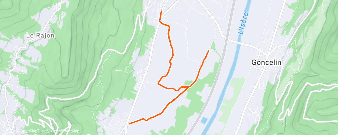 Карта физической активности (Trail dans l'après-midi)