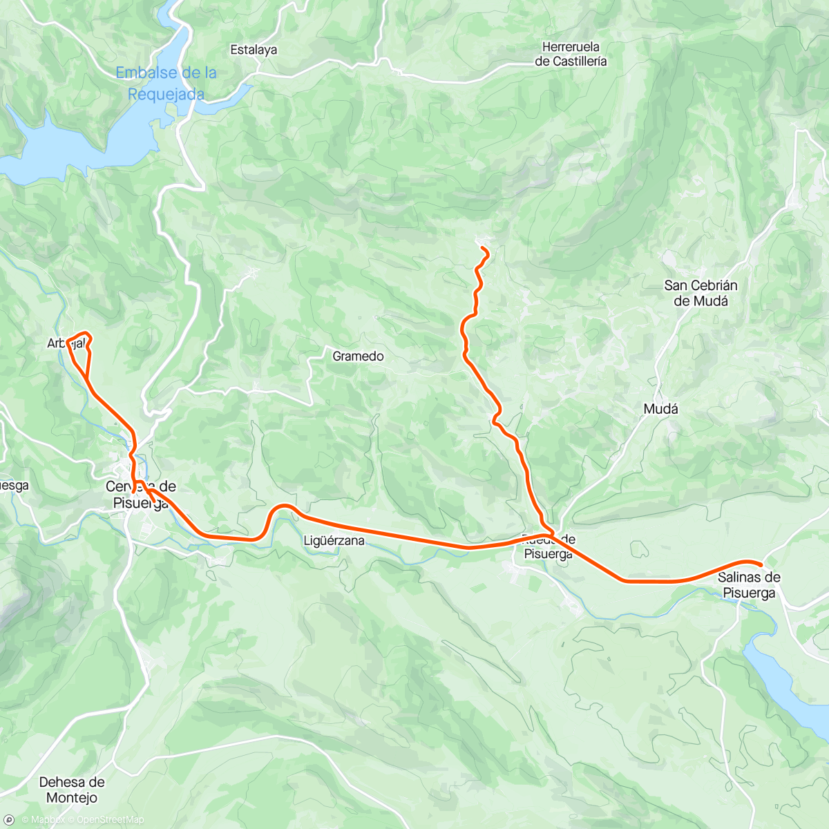 Map of the activity, Carretera Vergaño