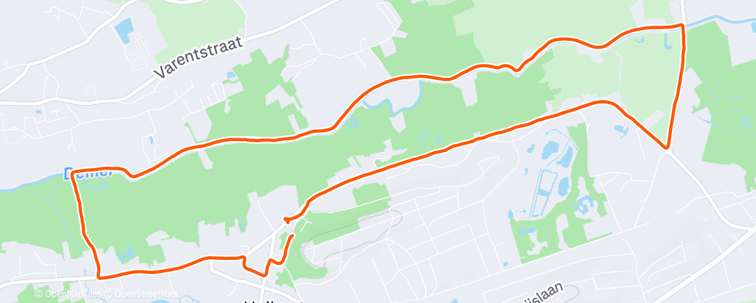 Map of the activity, Afternoon Run