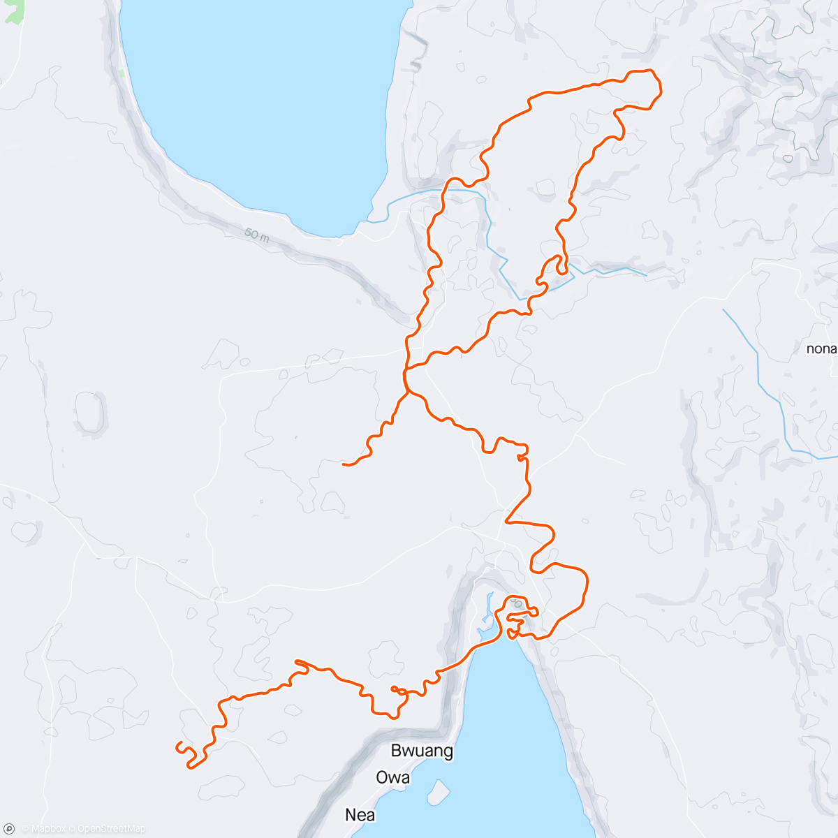 Карта физической активности (Zwift - Pacer Group Ride: Makuri 40 in Makuri Islands with Miguel)