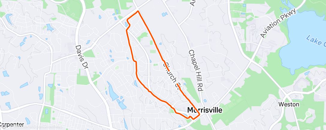 Map of the activity, Morning Run