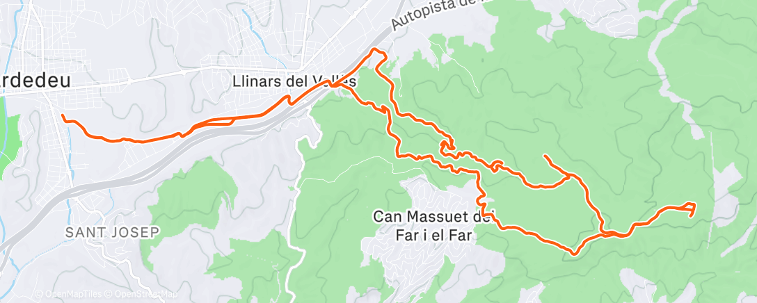 Map of the activity, Mirador+Vinyes