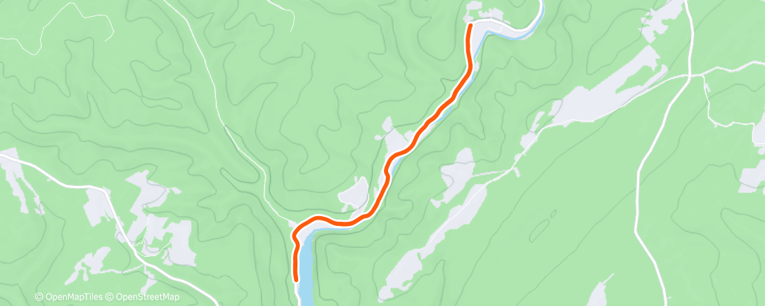 Map of the activity, Afternoon Run