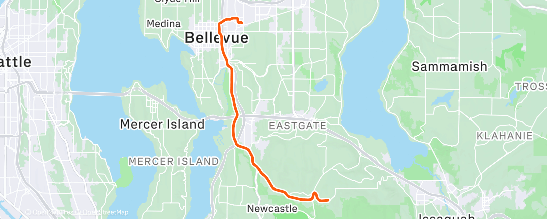 Map of the activity, Morning Ride