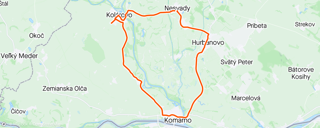 Map of the activity, Nesvady Kolárovo Komárno Hurbanovo - 4 towns