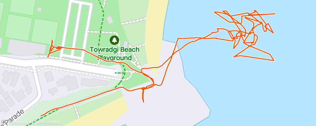 Map of the activity, Lunch Walk/surf