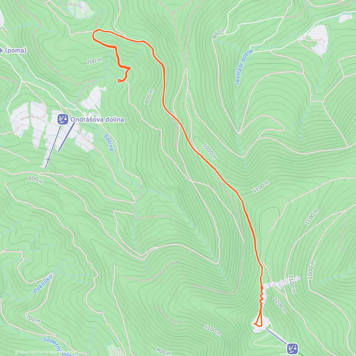 Карта физической активности (Beskydy - Lysá 🏔️)