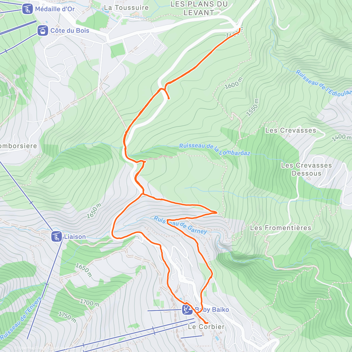 Map of the activity, Rando neige