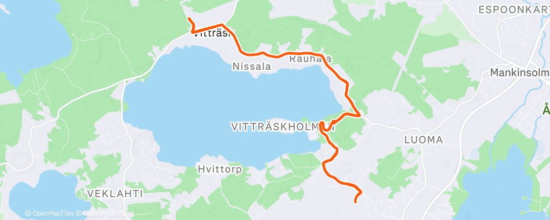 Карта физической активности (Out n’ Back)