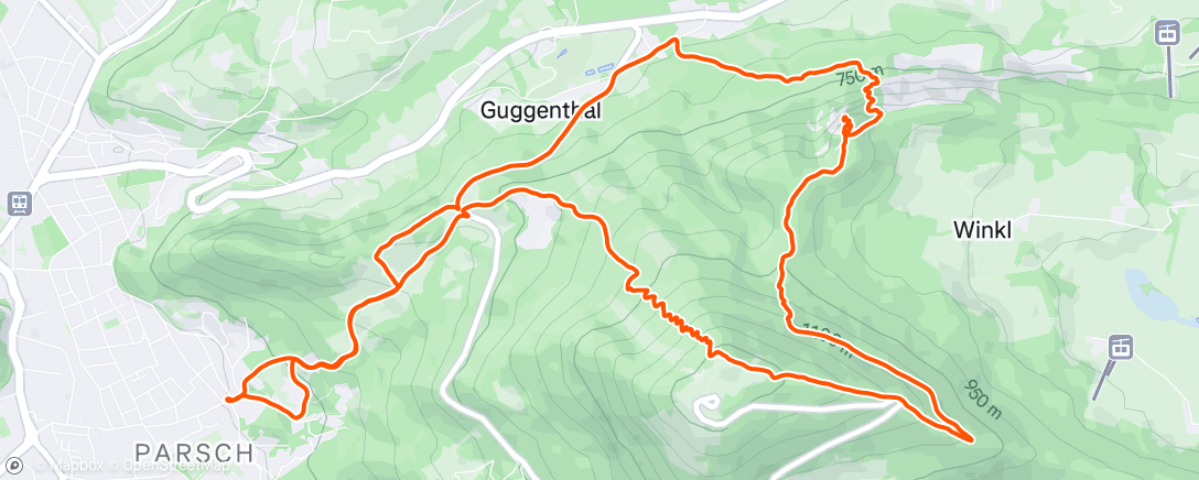 Map of the activity, Traillauf am Morgen