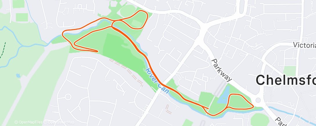 Map of the activity, Chelmsford Parkrun - P1