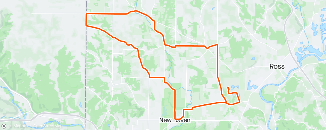 Map of the activity, Tuesday Morning Casual Ride