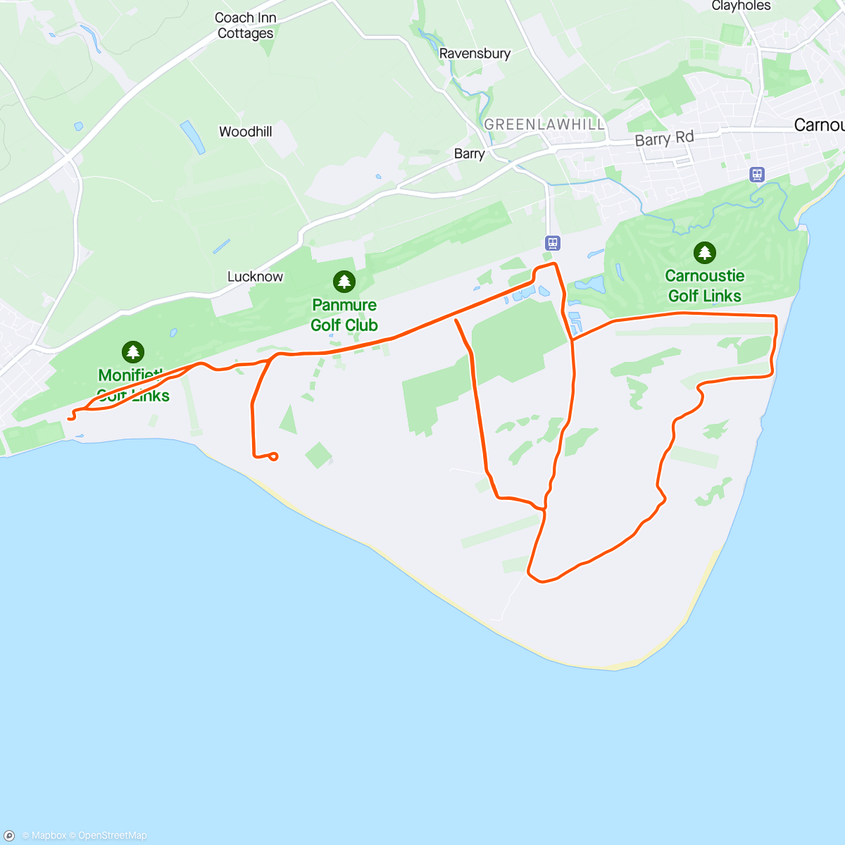 Mapa de la actividad, Barry Budden Half Marathon