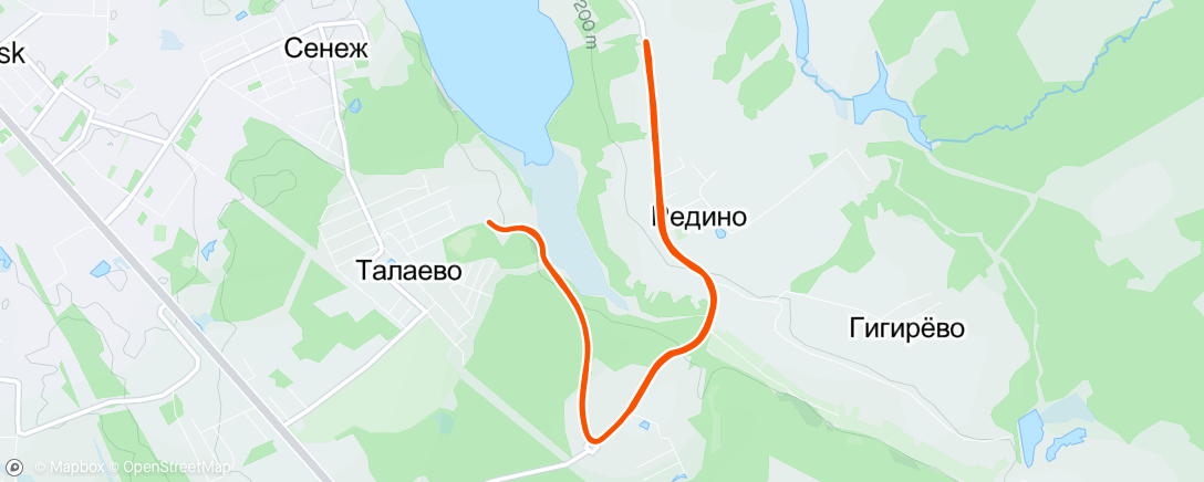Map of the activity, Nike Run Club: пятница - дневная пробежка