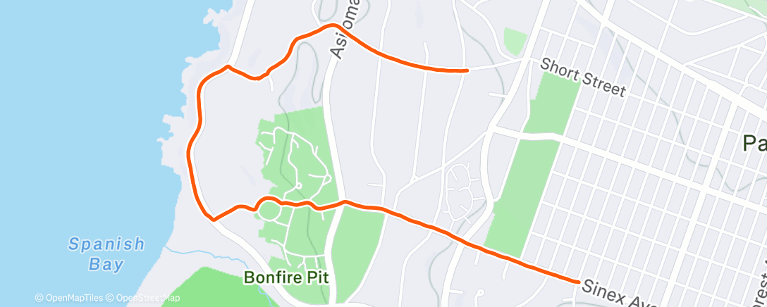 Map of the activity, Afternoon Run