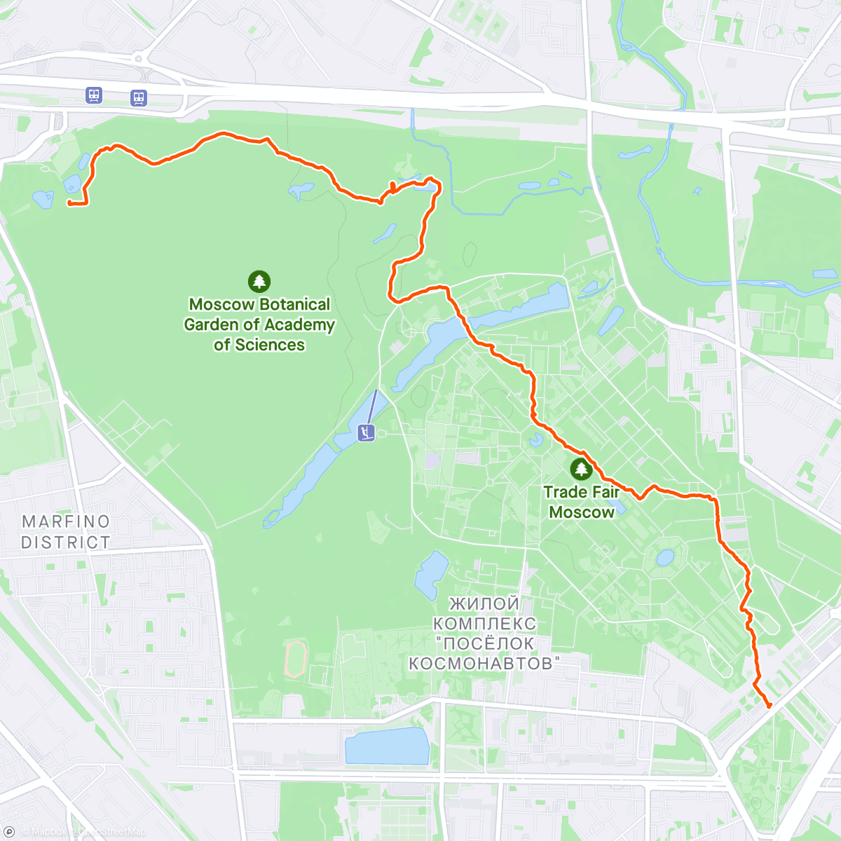 Map of the activity, Дневная прогулка покушоть