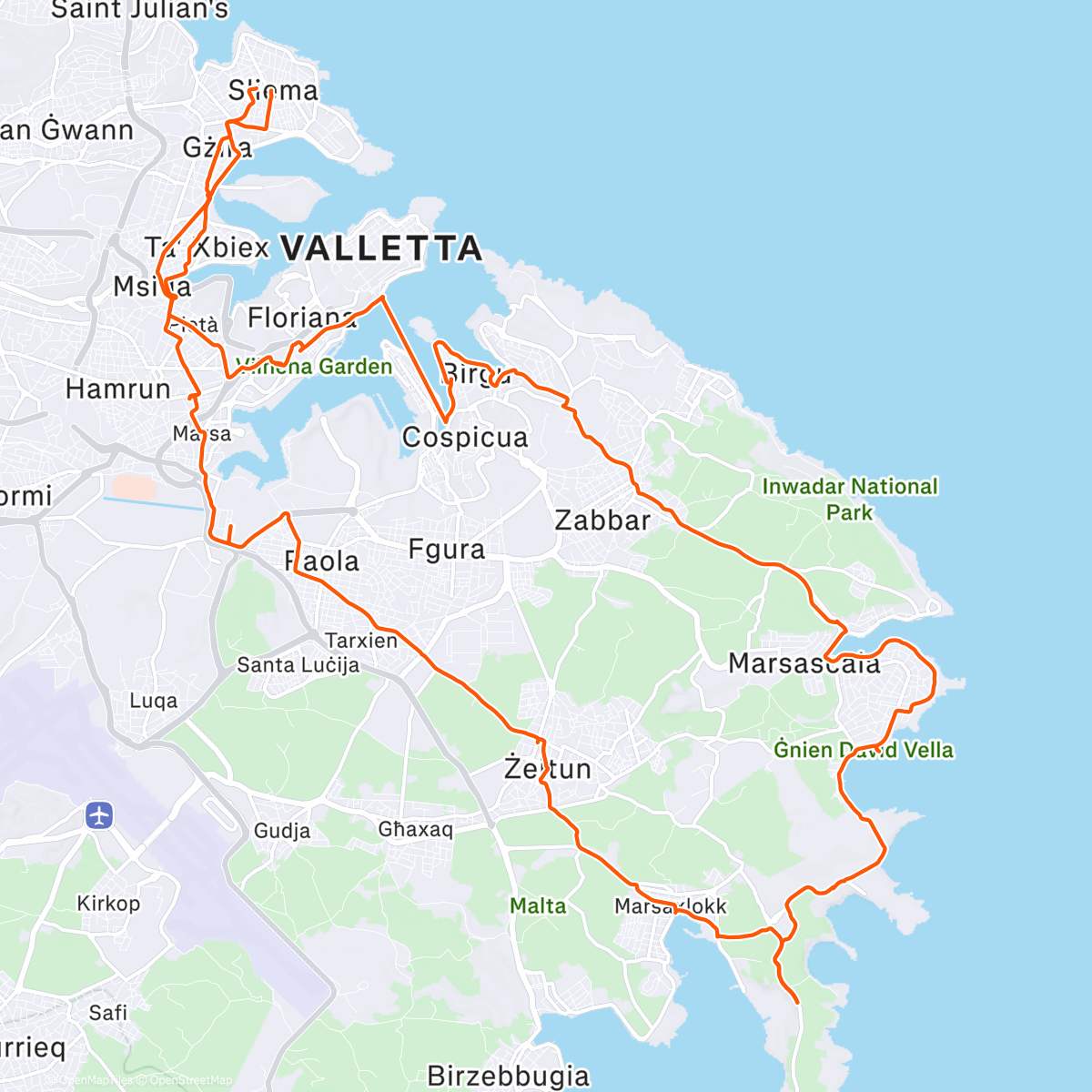 Mapa da atividade, Morning Mountain Bike Ride