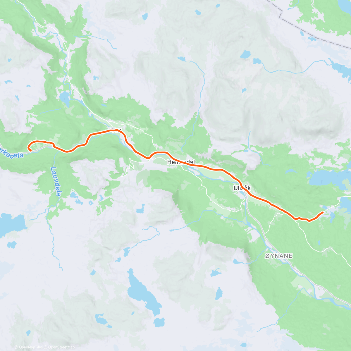 Карта физической активности (Tilbake til Høyfjellsenteret etter ski)