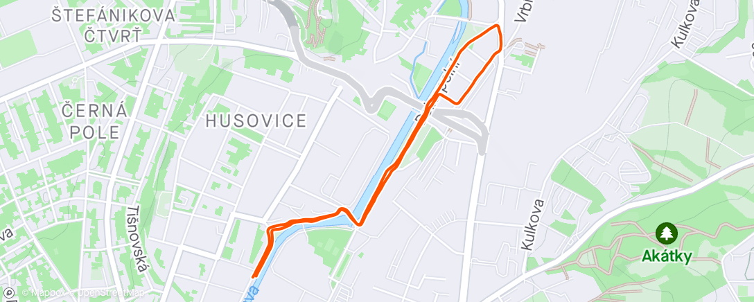 Map of the activity, Afternoon Run vyklus s Z.