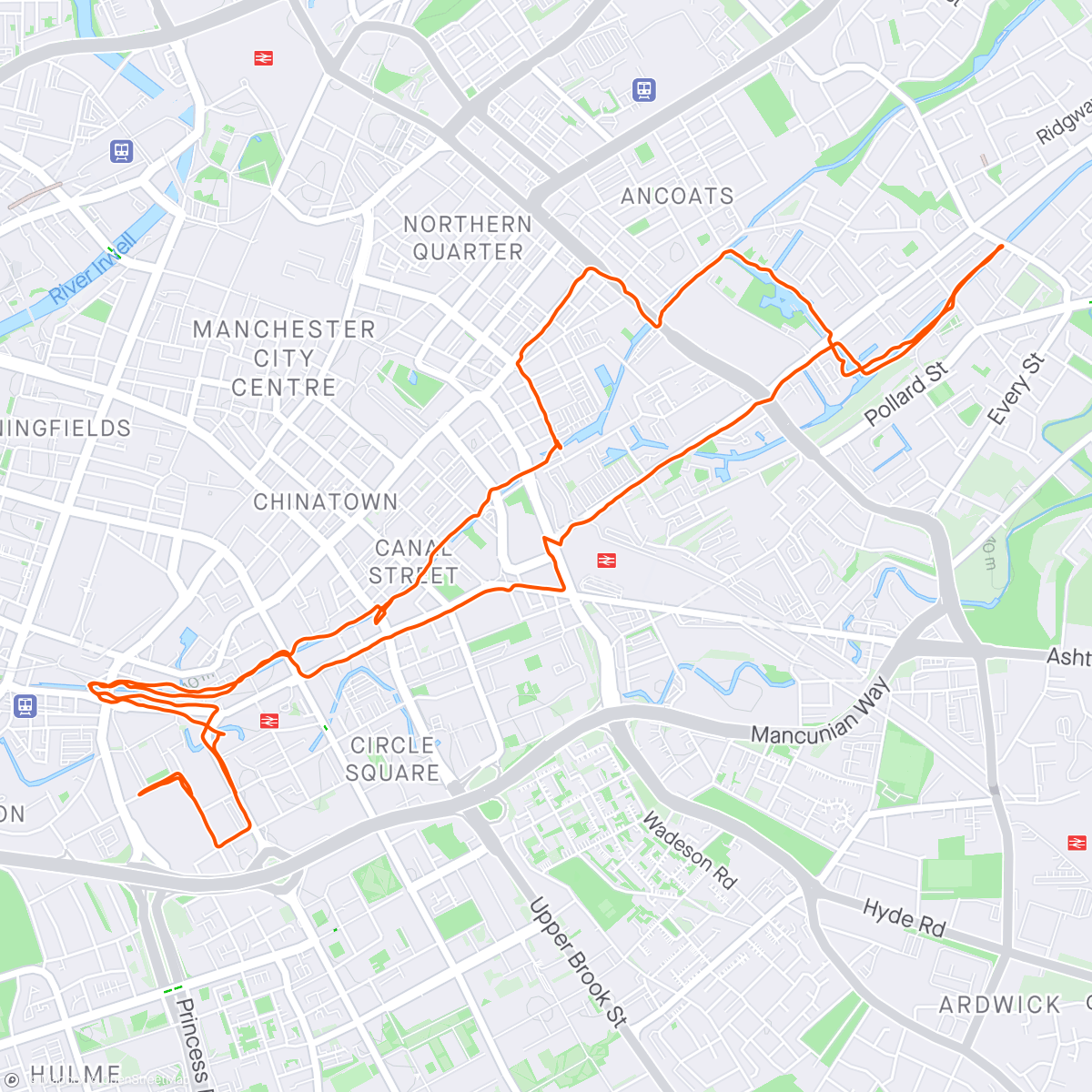 Map of the activity, Evening Run with sofija