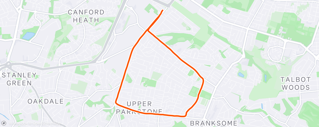 Map of the activity, Evening Run