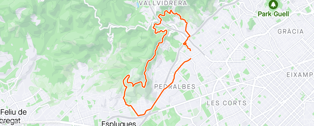 Mapa da atividade, Carrera de montaña a la hora del almuerzo