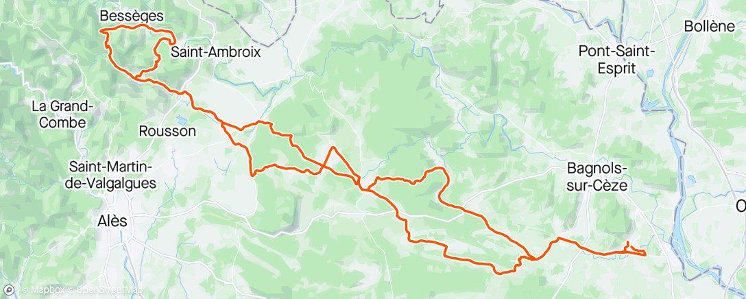 Map of the activity, Sortie vélo cols du Trélis et des Brousses