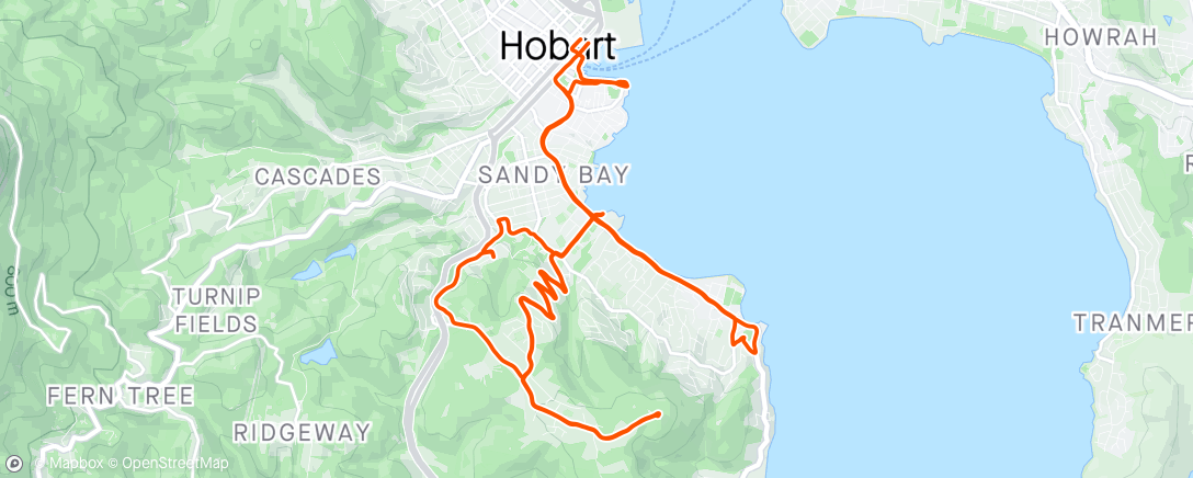 アクティビティ「Exploring Hobart」の地図