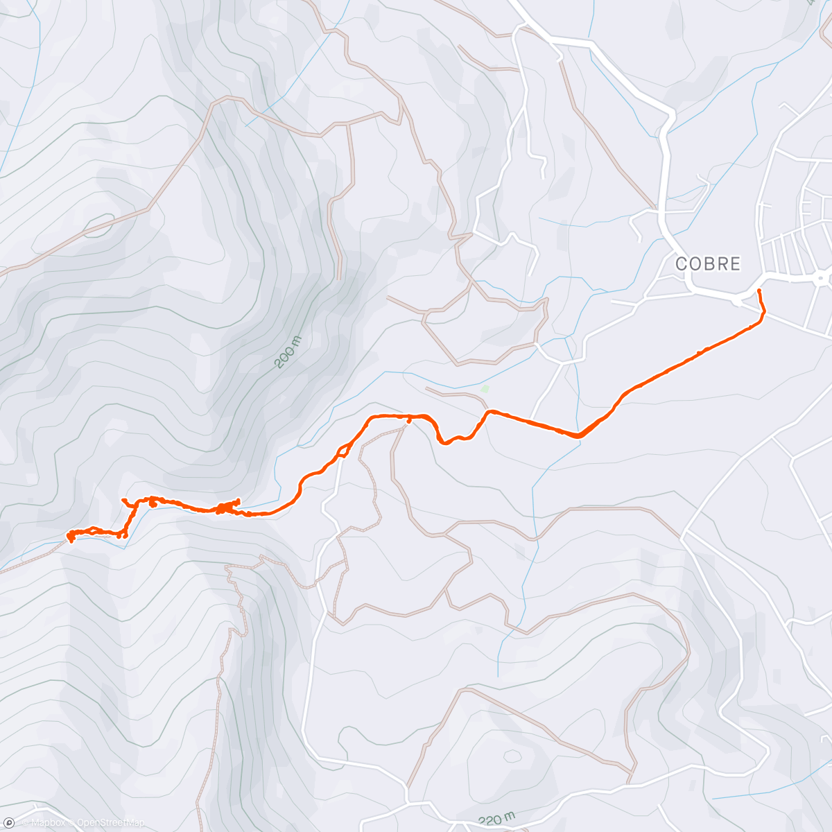 Map of the activity, Sendero río de la miel
