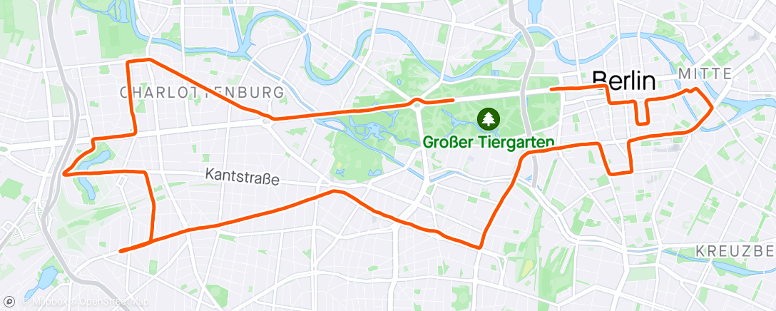 Map of the activity, Berlin halvmarathon