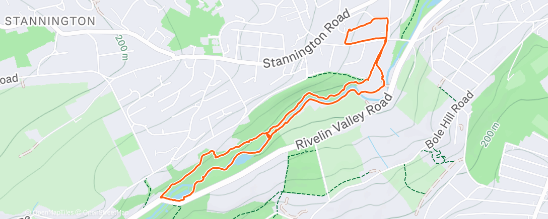 Map of the activity, Afternoon Walk