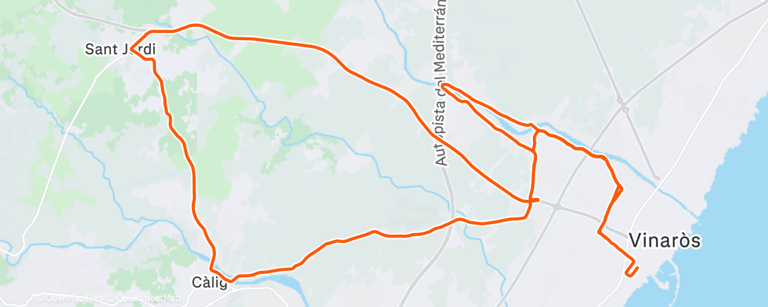 Map of the activity, Bicicleta por la tarde