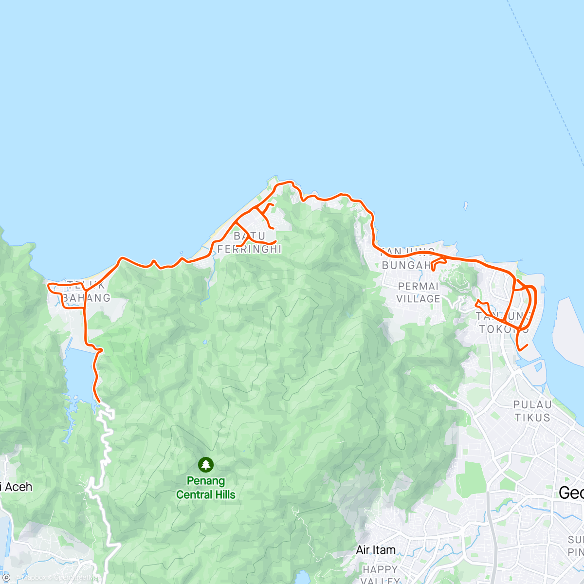 Map of the activity, Morning TBahang Dam Ride