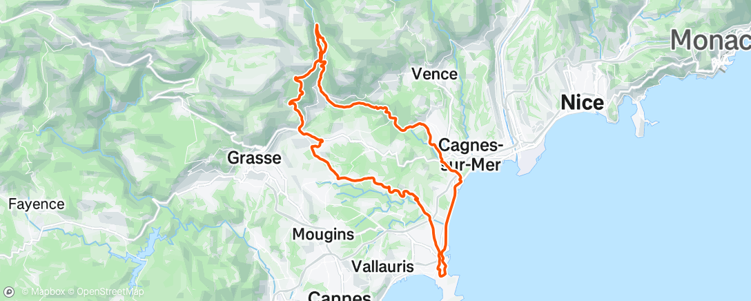 Map of the activity, Sortie vélo le matin