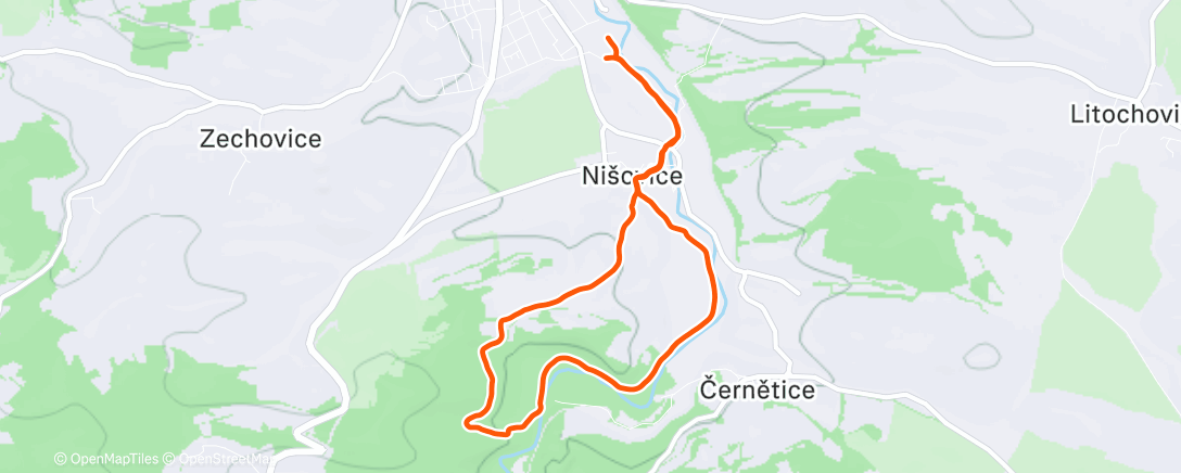 Map of the activity, Afternoon Trail Run