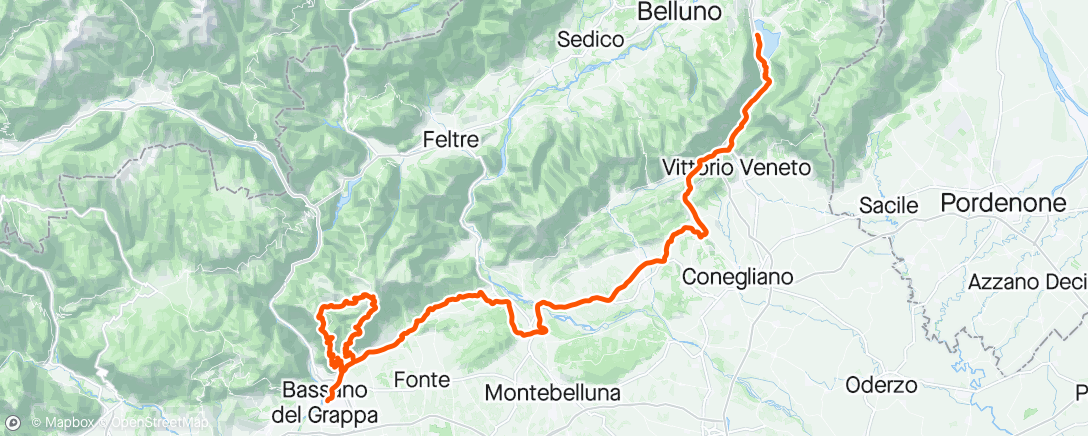 Map of the activity, Giro Stage 20